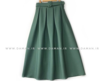 دامن پیلی  سبز روشن  مازراتي قد 95 با  كمربند