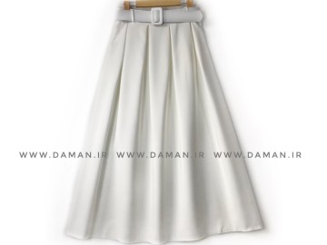 دامن پیلی  سفيد  مازراتي قد 95 با  كمربند