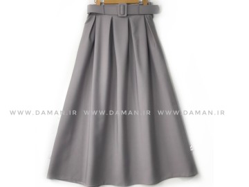 دامن پیلی  طوسي روشن  مازراتي قد 95 با  كمربند