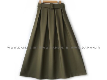 دامن پیلی سبز  مازراتي قد 95 با  كمربند