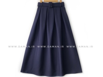 دامن پیلی  سرمه اي  مازراتي قد 95 با  كمربند