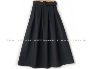 دامن پیلی مشكي  مازراتي قد 95 با  كمربند