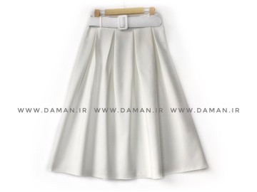 دامن پیلی  سفيد  مازراتي قد 75 با  كمربند