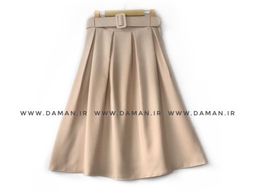 دامن پیلی كرم  مازراتي قد 75 با  كمربند