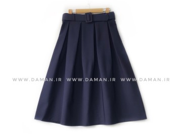 دامن پیلی سرمه اي  مازراتي قد 75 با  كمربند