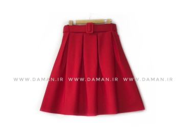 دامن پیلی  قرمز  مازراتي قد 60 با  كمربند