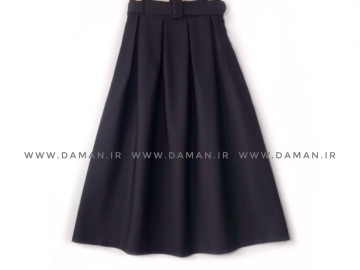 دامن پیلی مشکی  مازراتي قد 90 با  كمربند