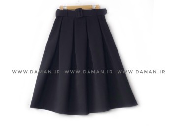 دامن پیلی مشکی مازراتي قد 70 با  كمربند