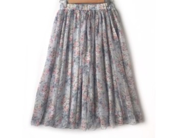 دامن حریر گلدار  قد 75  کد (625)