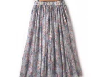 دامن حریر گلدار  قد 90 کد (625)