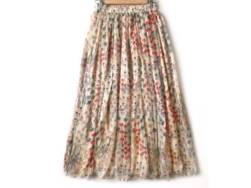 دامن حریر گلدار  قد 90 کد (516)