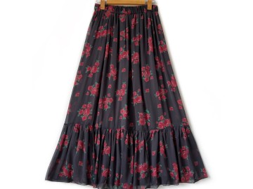 دامن حریر گلدار  قد 90 کد (309)