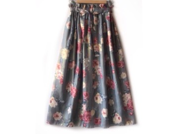 دامن حریر گلدار  قد 90 کد (222)