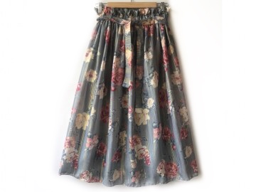 دامن حریر گلدار  قد 75 کد (222)