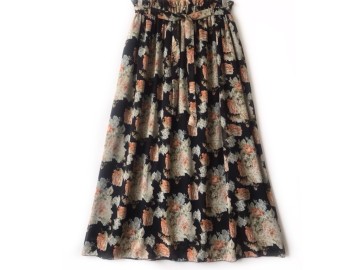 دامن حریر گلدار  قد 90 کد (241)