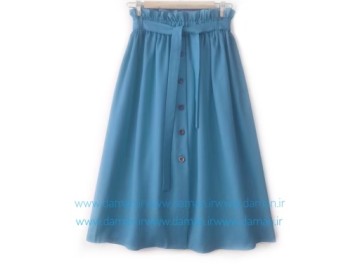 دامن جلو دکمه  آبی قد 75