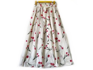 دامن دکمه دار گلدار  قد 90  کد (412)