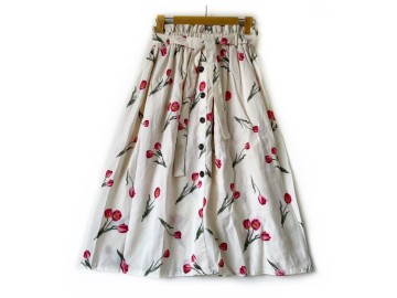 دامن دکمه دار گلدار  قد 75  کد (412)