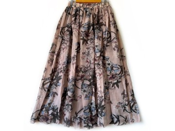 دامن حریر گلدار  قد 90 کد (654)