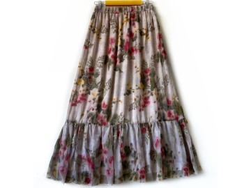 دامن حریر گلدار  قد 90 کد (1115)