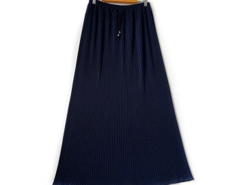 دامن ریون پلیسه کد (9011)  سرمه ای قد 95