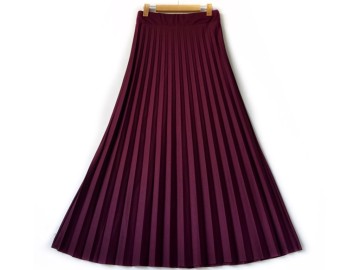 دامن پلیسه زرشکی قد 90