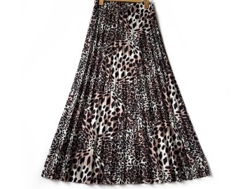 دامن پلیسه پلنگی کد  (p33)  قد 90