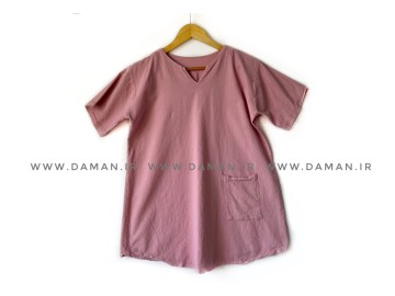 تيشرت  الیاف طبیعی صورتي چرك