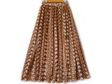 دامن حریر گلدار  قد 90 کد (1204)