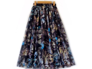 دامن حریر گلدار  قد 90 کد (1214)