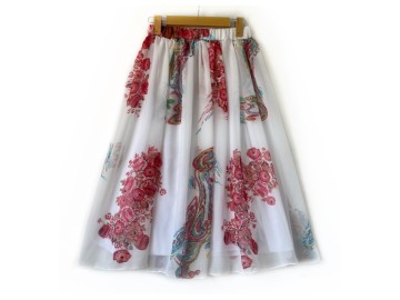 دامن حریر گلدار  قد 75  کد (1273)