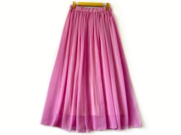 دامن حریر  صورتی پررنگ قد 90 کد (6)