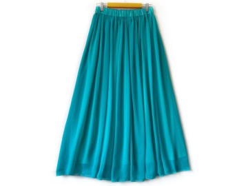 دامن حریر  سبزابی فیروزه ای قد 90 کد (17)