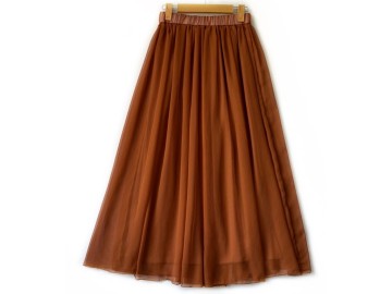 دامن حریر  آجری قد 90 کد (19)