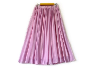 دامن حریر  صورتي قد 80  کد (11)