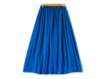 دامن حریر آبي سير  قد 80  کد (13)