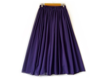 دامن حریر بنفش بادمجاني قد 80  کد (14)