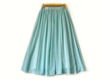 دامن حریر سبزابي  قد 80  کد (18)