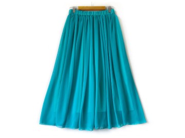 دامن حریر سبزابي فيروزه اي  قد 80  کد (17)