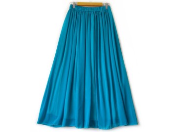 دامن حریر  آبی فیروزه ای قد 90 کد (15)