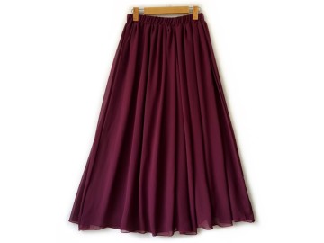 دامن حریر زرشكي  قد 90 کد (42)