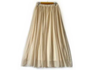 دامن حریر كرمي قد 90 کد (58)