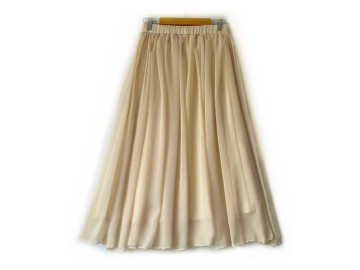 دامن حریر كرمي  قد 80  کد (58)