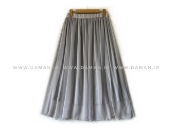 دامن حریر طوسی روشن  قد 80  کد (48)