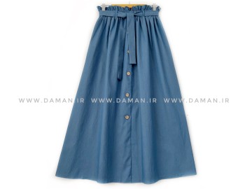 دامن  جين جلو دکمه   قد 90  كد (1801)