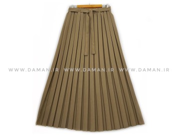 دامن پلیسه  نسكافه اي  كرپ قد 90 كد (211)