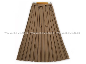 دامن پلیسه نسكافه اي  سير كرپ قد 90 كد (211)