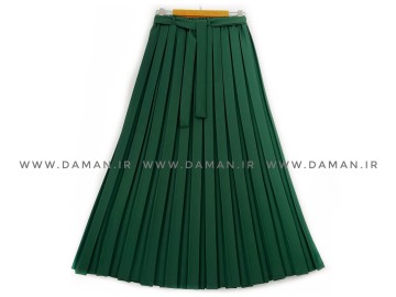 دامن پلیسه سبزكرپ قد 90 كد (211)