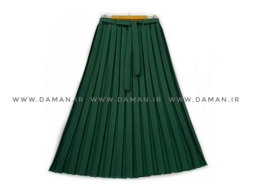 دامن پلیسه  سبز كرپ قد 80  كد (211)