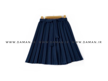 دامن پلیسه  سرمه اي  كرپ قد 50  كد (211)